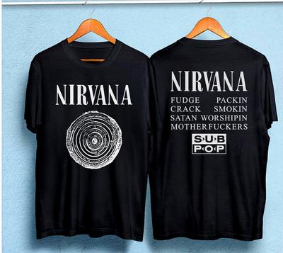 Nové vzácné Nir.vana Bleach Sub Pop Fudge Packin 1989 Vintage oboustranné tričko