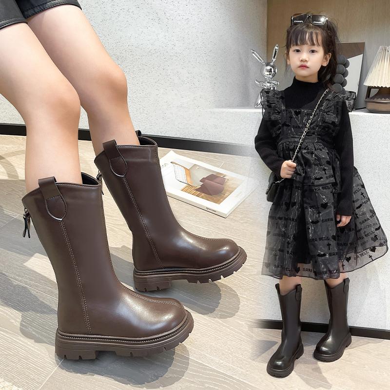 Autumn and Spring Fashion Girls' Long Boots Stylish and Comfortable Princess Boots Fashionable Single Boots for Girls