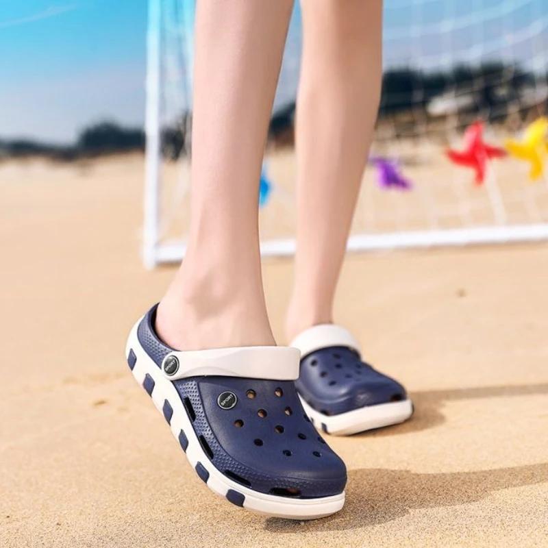 Hole Slippers for Men Beach Soft Summer Sale High Quality Sandals Man Comfortable 2025 Style Fun Clappers Original Shoes