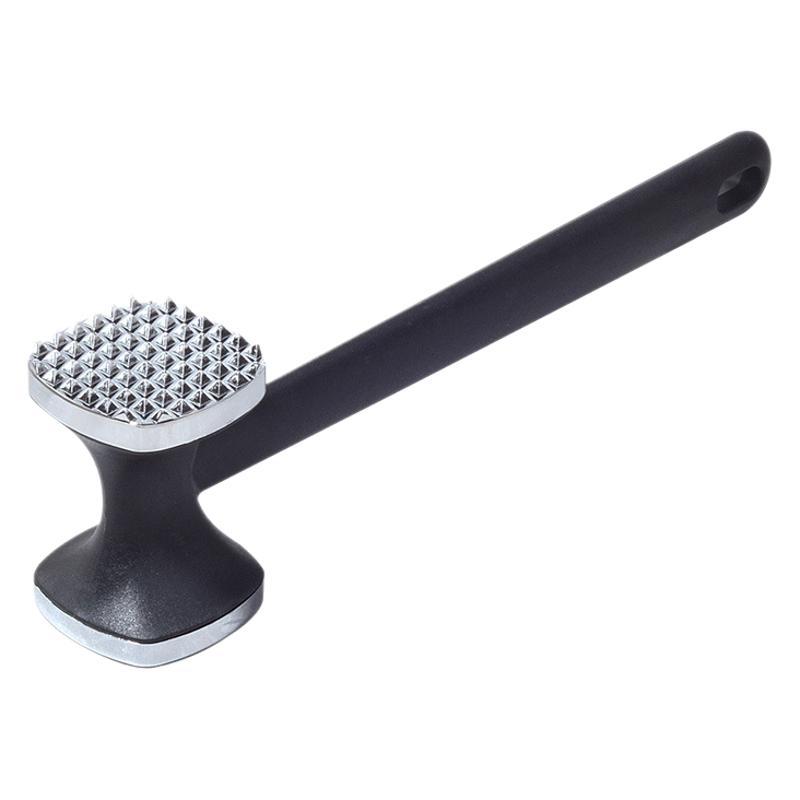 

Сверхпрочный 1 шт. Молоток для отбивания мяса из цинкового сплава, резиновая ручка, современный кухонный инструмент, прочный кухонный молоток, измельчитель для продуктов серебряный