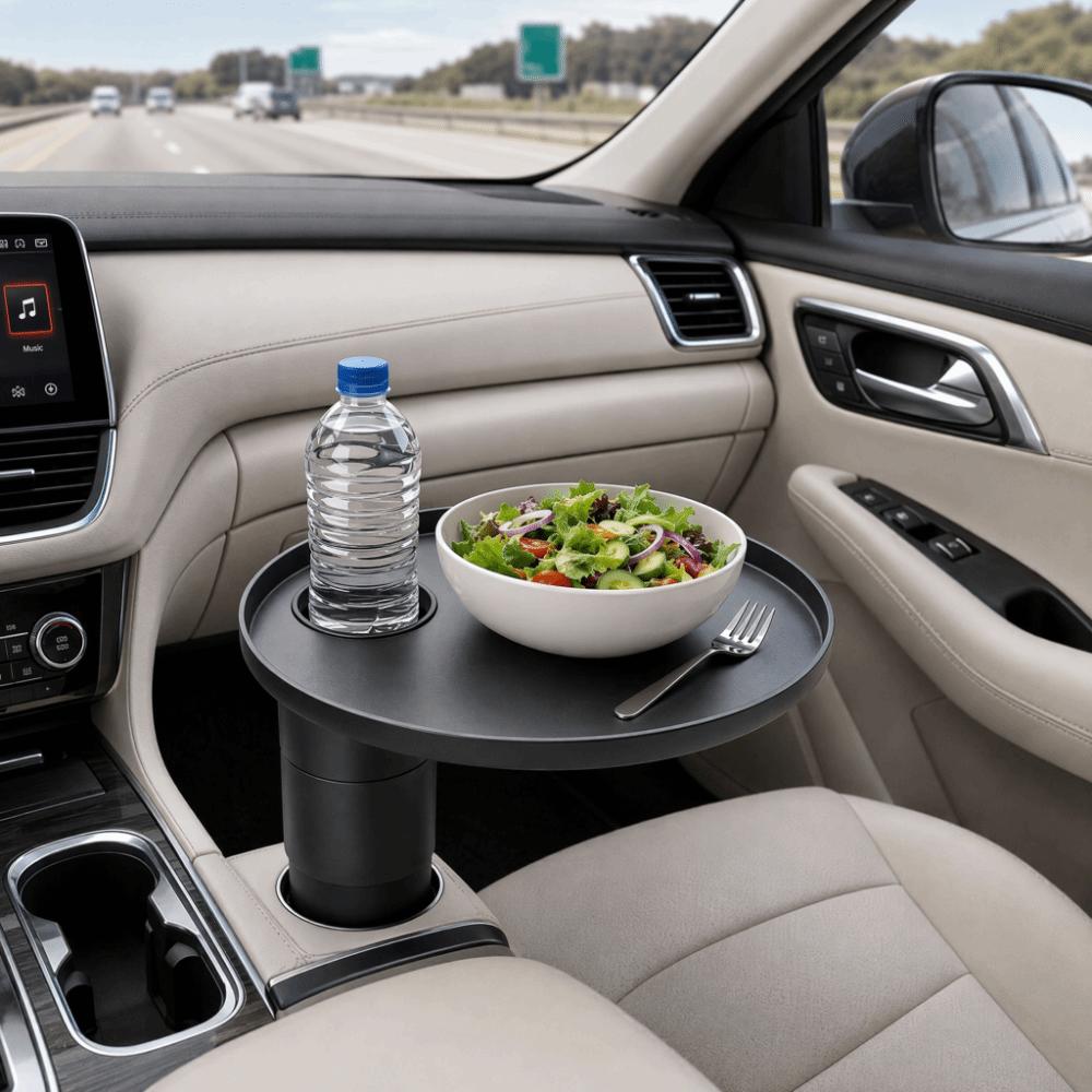 Round Car Cup Holder Tray Multifunctional Vehicle Cup Holder Side Table Car Cup Tray