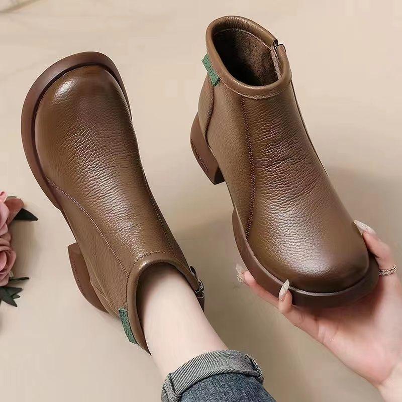 Retro Elegant Style Fashionable Women's Short Boots Autumn and Winter New Casual Versatile Soft Sole Comfortable Martin Boots Women