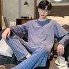 Herren Langarm Pyjama Set, Frühling/Herbst Freizeitstil, Draußen tragbar