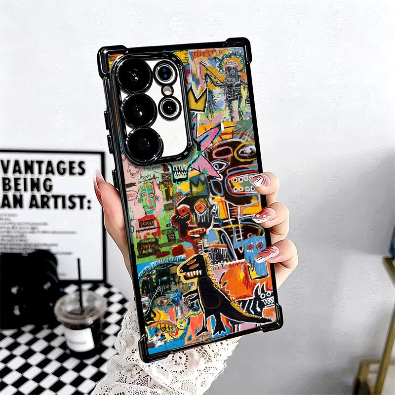 Graffiti Fashion Art Soft Phone Case For Samsung Galaxy S26 Ultra S25 Edge S24 FE S23 Plus S22 S21 + S20 Plating Anti-Fall Funda
