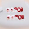 24 Pcs Cute Nail Art Wearing Nail Art Children's Fake Nail Art Tablets Nail Tablets Red Polka Dots Strawberry Nail Art Patches 24 Tablets