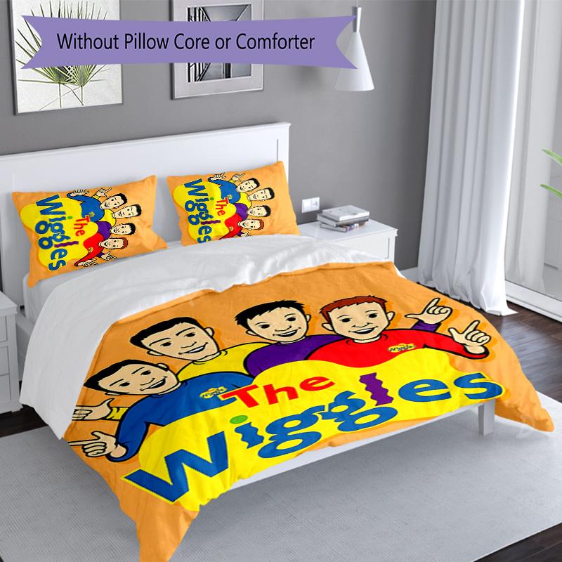3pcs The Wiggles pattern bedding set duvet cover set includes duvet cover &pillowcases, perfect all season bedroom decoration & gift