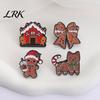 Soft Painting Enamel Pin Brooch Pin, Gingerbread Man Design Lapel Glaze Bright Color Stable Clamping Badge with Standard Safety Christmas Colors