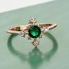 Elegant Green Zircon Copper Ring - Perfect Christmas Gift for Her