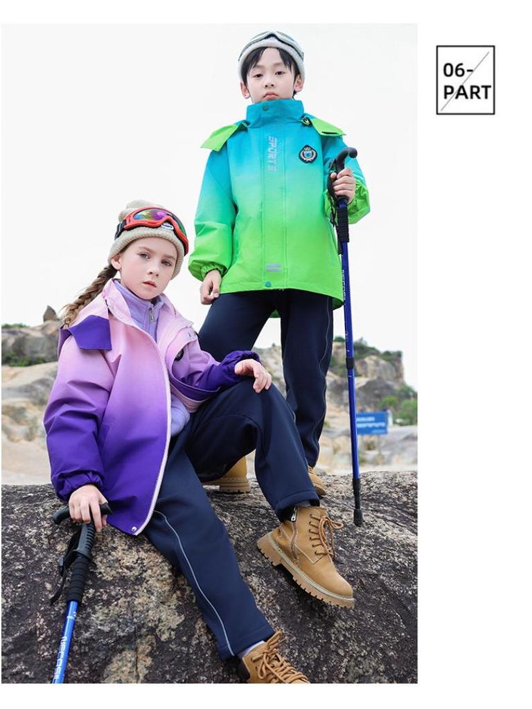 Autumn/Winter School Uniform Set: Velvet-Enhanced Windbreaker & Kindergarten Three-Piece Set