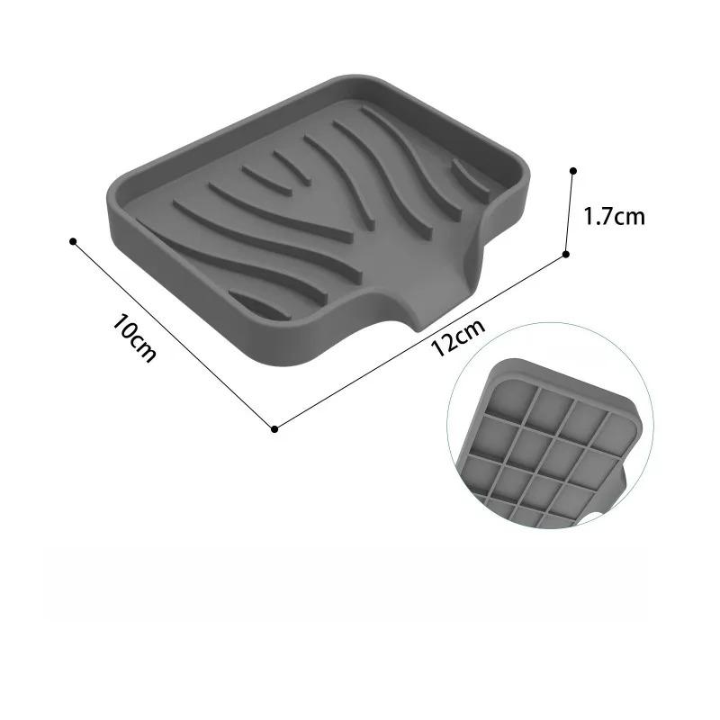 New Kitchen Bathroom Anti-slip Sink Tray Creative Washing Table Soap Tray Free Punch Drain Rack Silicone Drain Soap Box 1Pcs
