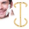 Shave Brush Stand Portable Standard Size Golden Alloy Safety Razor Stand for Men Save Space