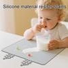 Kids Placemat Washable Non-Slip Placemat Silicone Restaurant Table Mat With Anti-Collision Edge For Kids Table Food Eating
