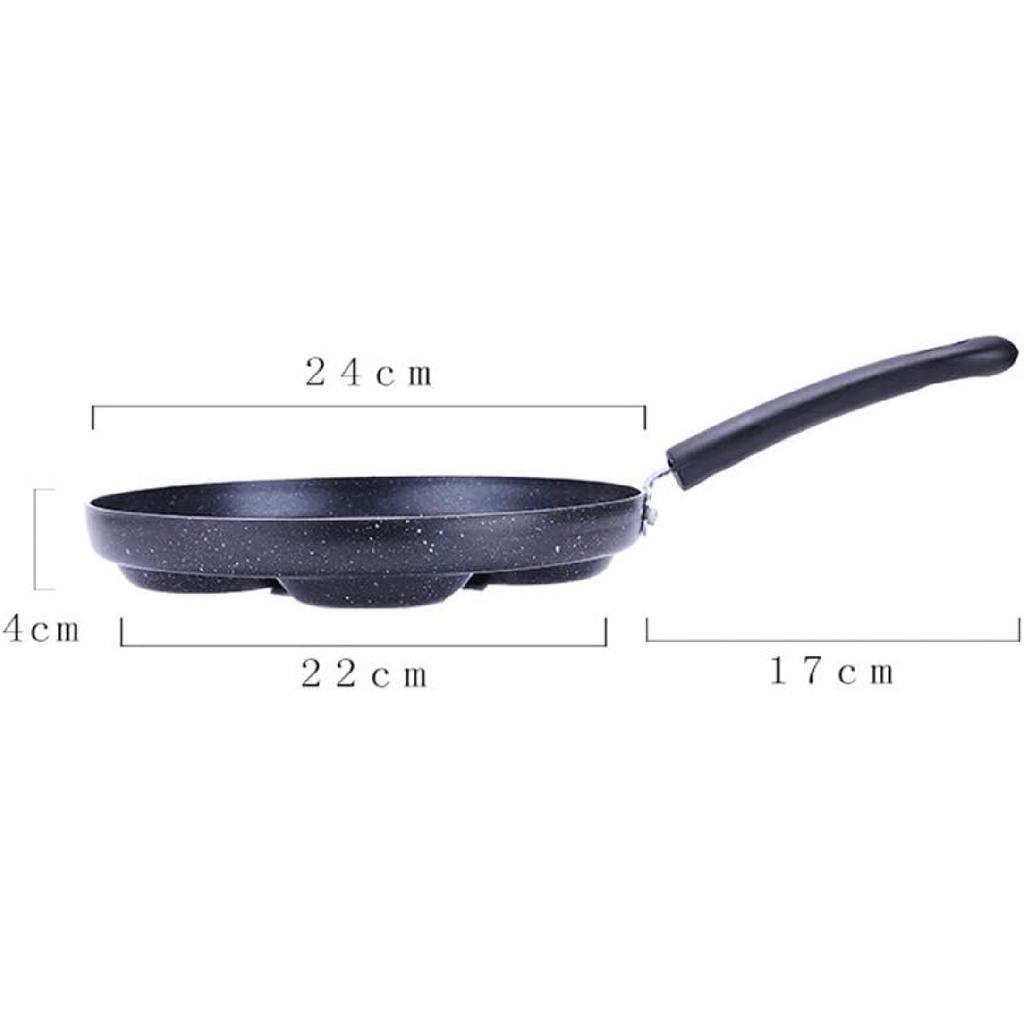 4-Cup Non-Stick Aluminium Frying Pan, Black, 24cm
