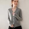 Women's V-Neck Cashmere Cardigan - Autumn/Winter Lace Button-Up Sweater Inner Wear