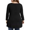 Women's Fashion Casual Colour Round Neck 3/4 Sleeve T-Shirt Top