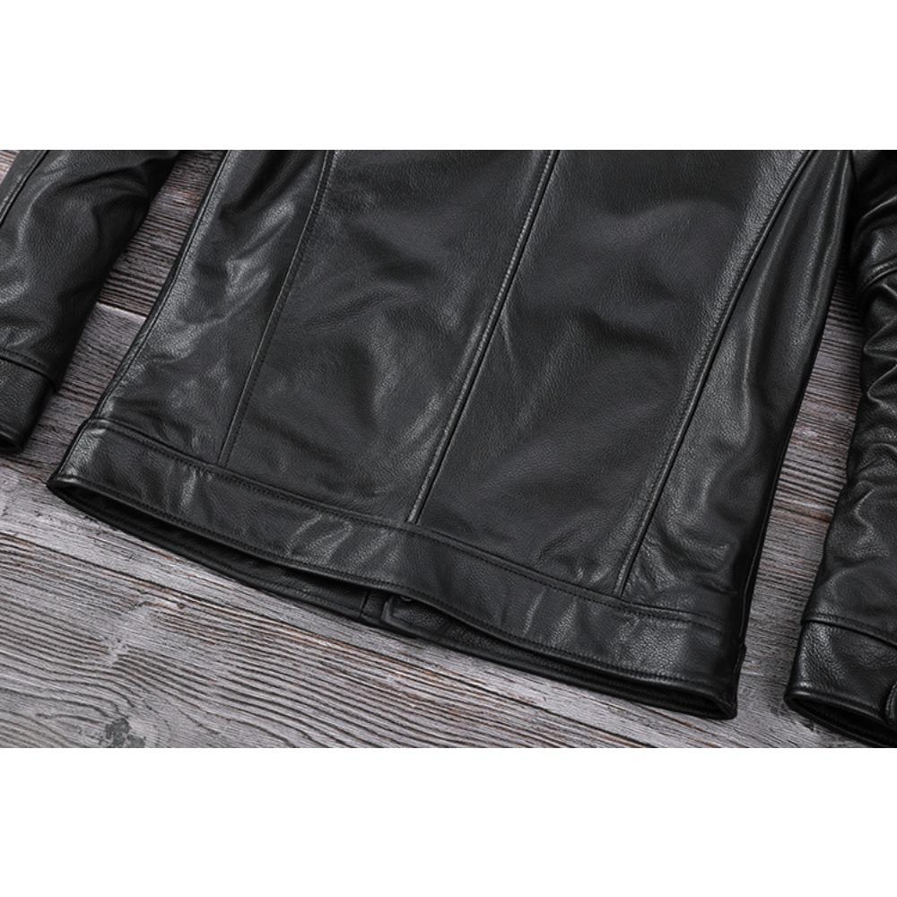 Chinese Size Men Leather Jacket Style Genuine Cowhide Coat Soft Slim Fit Spring