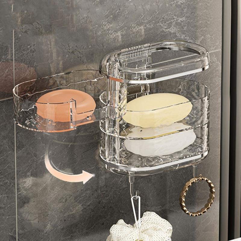 Suction Cup Soap Holder Box Strong Adhesive Soap Dish with Elegant Color Pattern
