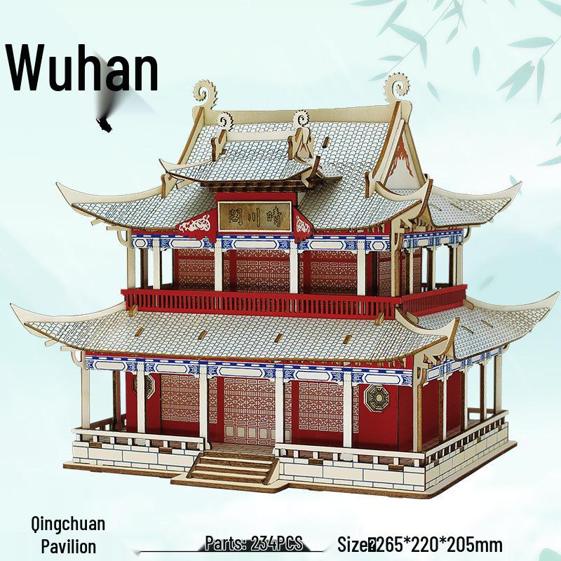 Wuhan Yangtze Bridge DIY Wooden 3D Puzzle Model