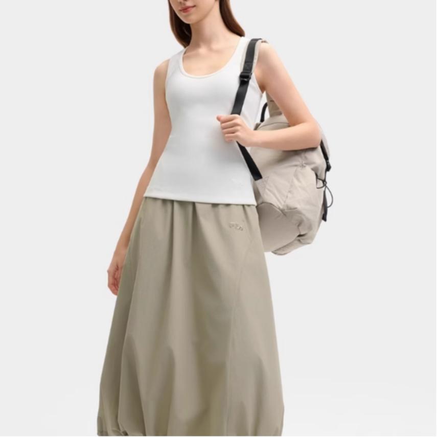 Fila Original Fashion Casual Simple Knit Sleeveless Vest Women Tops Cloud-White F51W529103F-WT