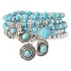 Women Beaded Bracelet Vintage Boho Style Handmade Leather Stretch Bracelet Fashion Vacation Men Accessories 5-piece Set