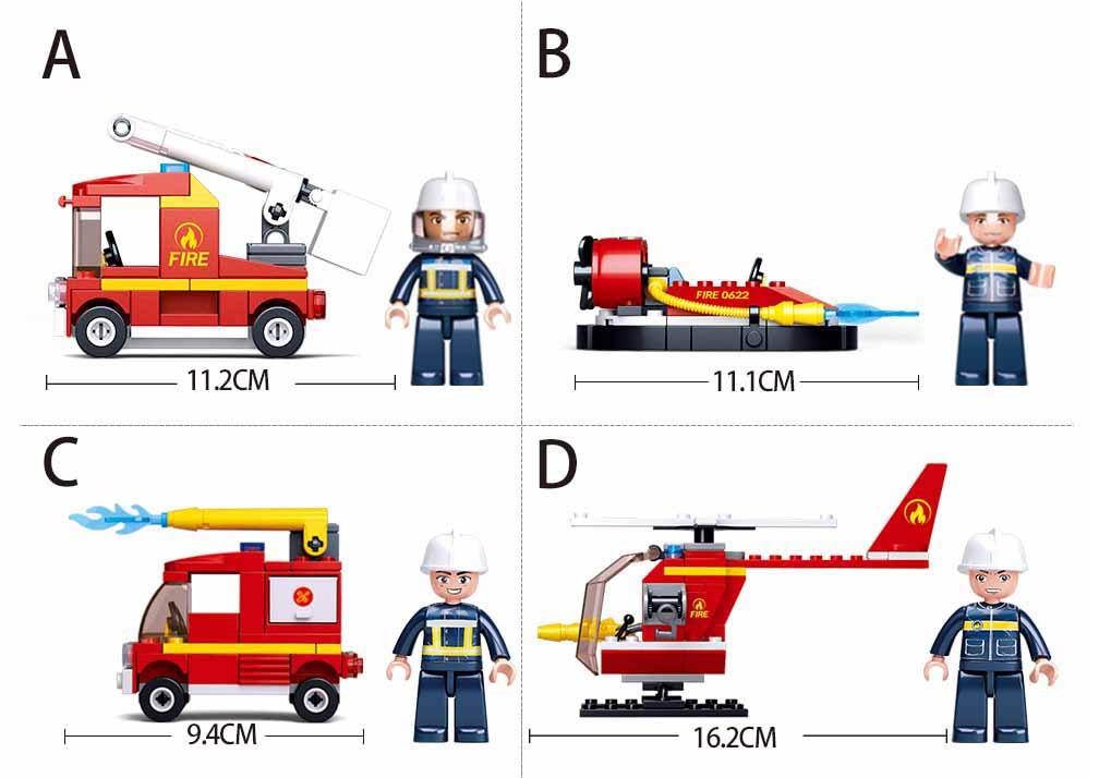 Klocki Sluban Fire Pojazdy Strażackie Abcd - B0622