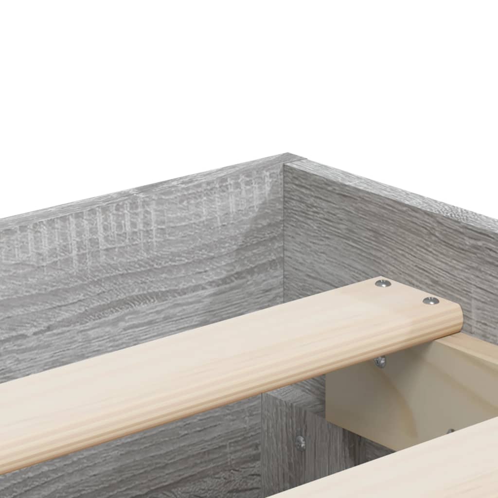 Bed Frame with Drawers Sonoma Grey 120x190 cm Engineered Wood