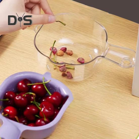 2/3 stk doble lags avløpskurver med håndtak BPA-fri multifunksjonell fruktsil avløpskurver med håndtak