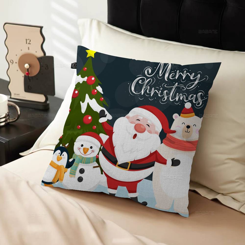 Snowman and Christmas Tree Personalized picture text home decorative pillows Household Gifts 45x45cm