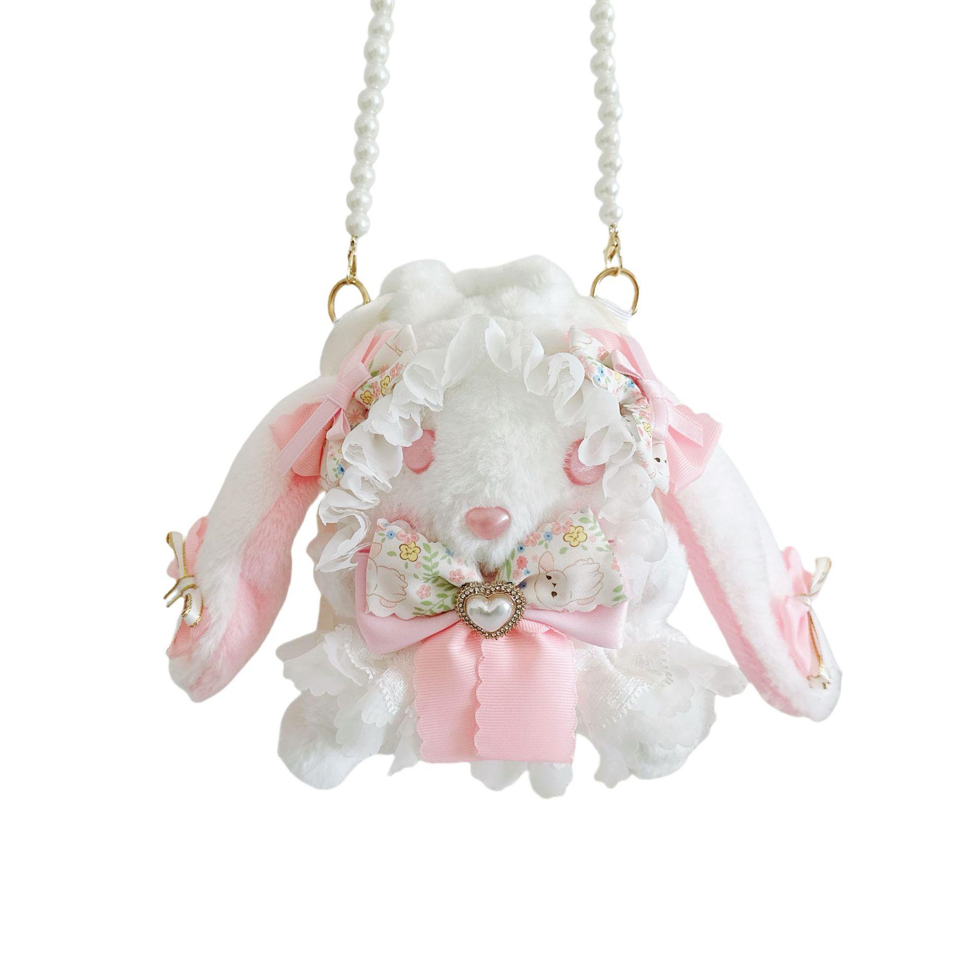 

Лолита бант вислоухий кролик счастливый мешок милый мягкий сестринский жемчужный шнурок сумка-мессенджер для хранения