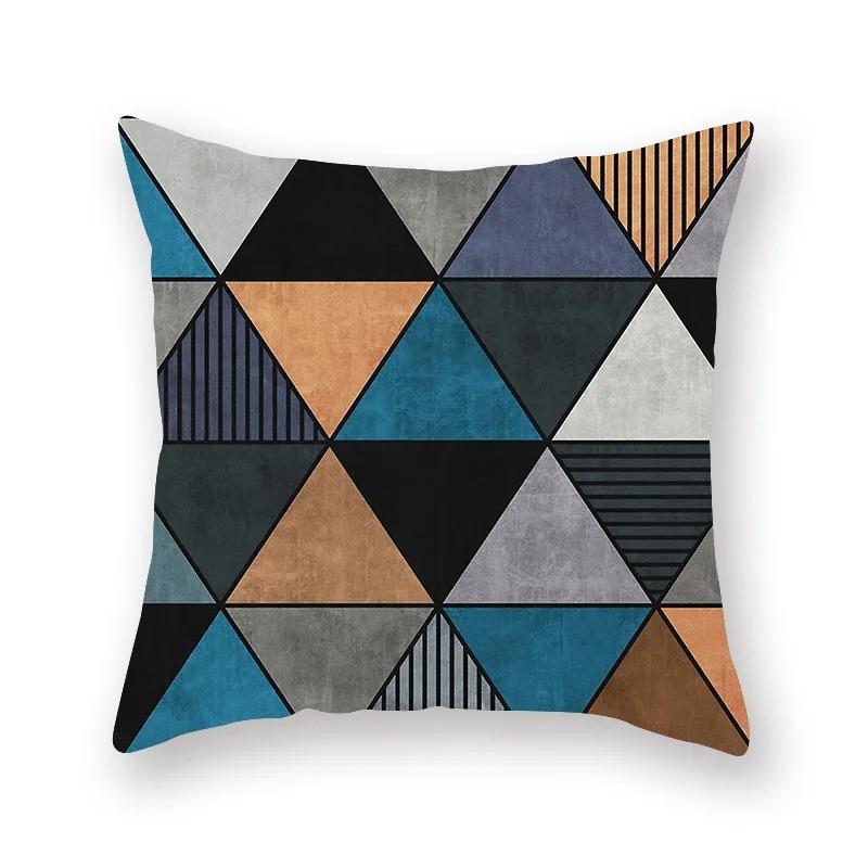 Retro Blue Printed Pillowcase Car Ornaments Office Living Room Sofa Home Pillowcase