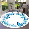 1pc Office Carpet Chair Mats Blue Butterfly Floral Wreath Design Perfect for Decorating Office Chairs, Living Rooms, Or Bedrooms