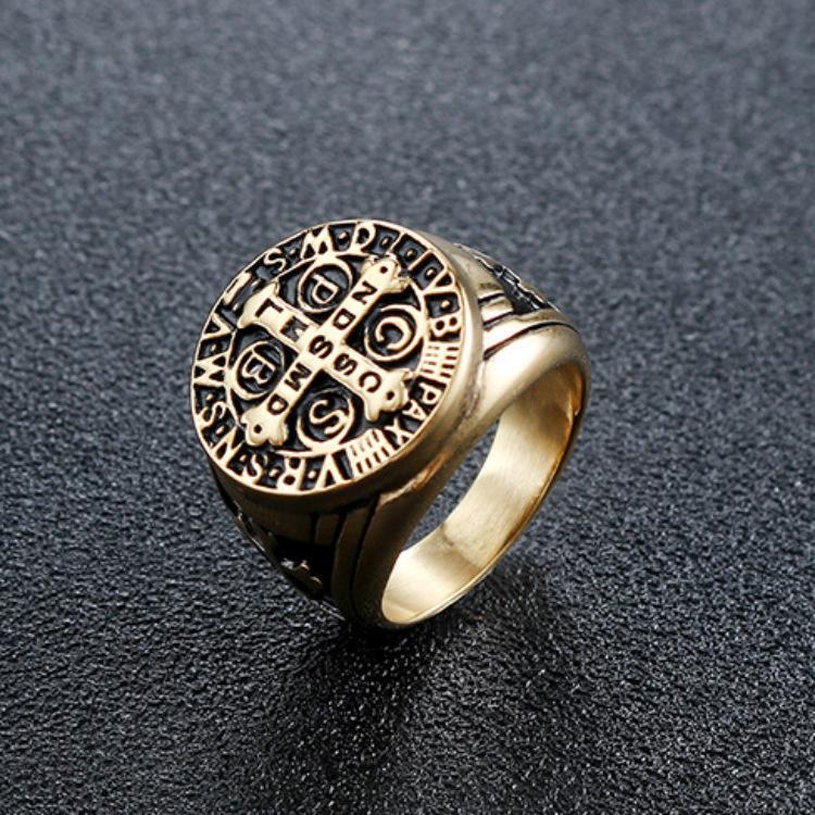 Domineering Cross Ring, Retro Ring, Punk Hip-hop Men's Hand Jewelry