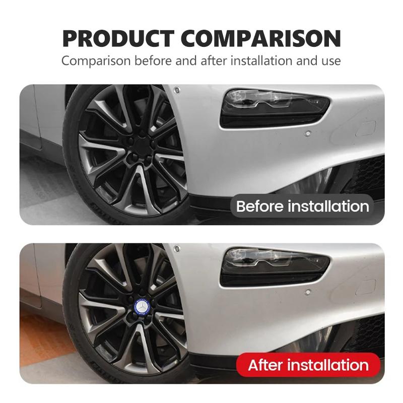 For Benz 4PCS Car Wheel Center Hub Cap Sticker Accessories AMG CLA CLS C180 C200 W204 W205 Exclusive A C E R V Class
