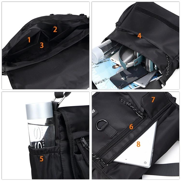 Men Canvas Messenger Bag, Large Capacity Casual Postman Style Single Shoulder Crossbody Bag