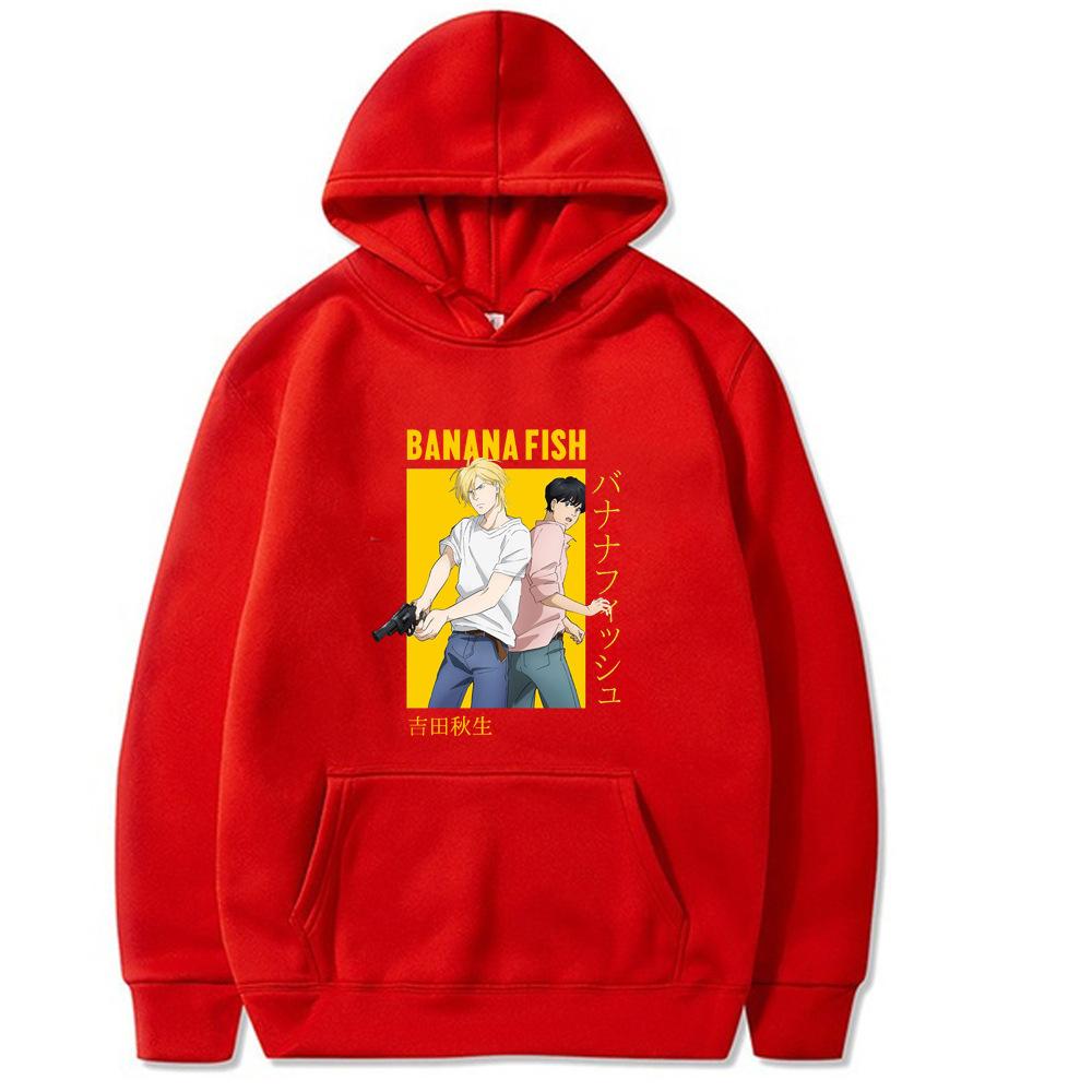 Banana Fish Autunm Winter Printed Men Hoodie Brand Hoody Y2K Clothes Vintage Fashion Casual Unisex Long Sleeve Pullovers
