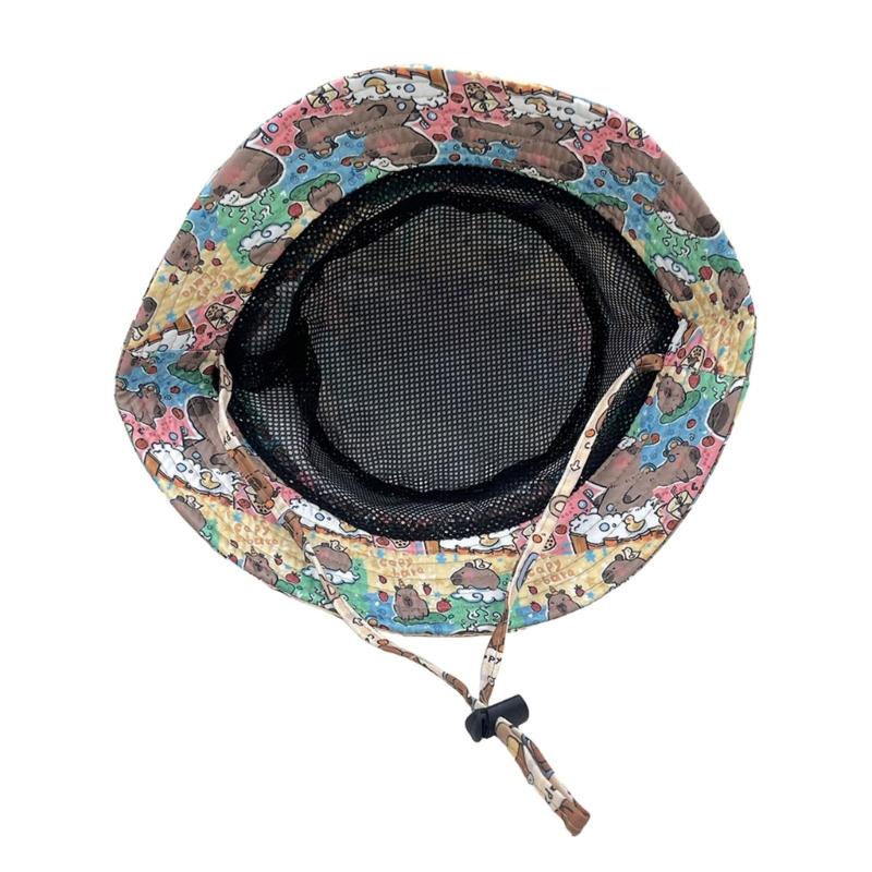 Capybara Print Bucket Hat Trendy Animal Lover Hat Outdoor Fisherman Hat for Outdoor Activity