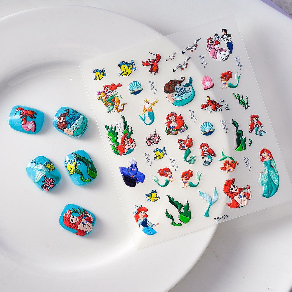 3D Embossed Cartoon Flower Fairy Nail Stickers