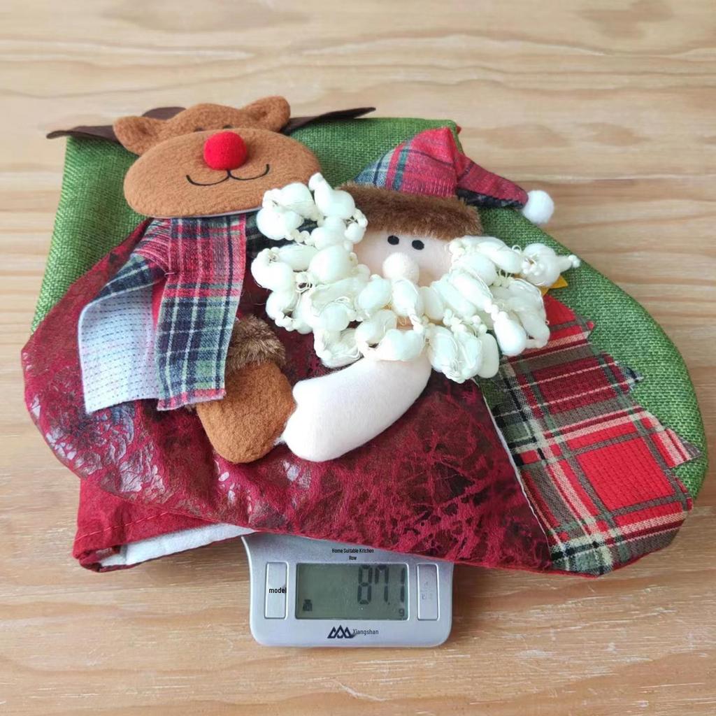 Haobei Three-Dimensional Santa Claus Christmas Stocking - Large Children's Gift Bag.