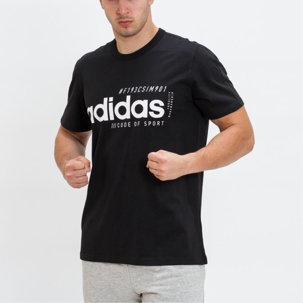 Adidas T Shirts Men's Black Crew Neck Moderate Straight Fit EI4623