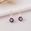Natural Amethyst Gemstone 925 Sterling Silver Jewelry Handmade Earrings 0.92" EE-174-10