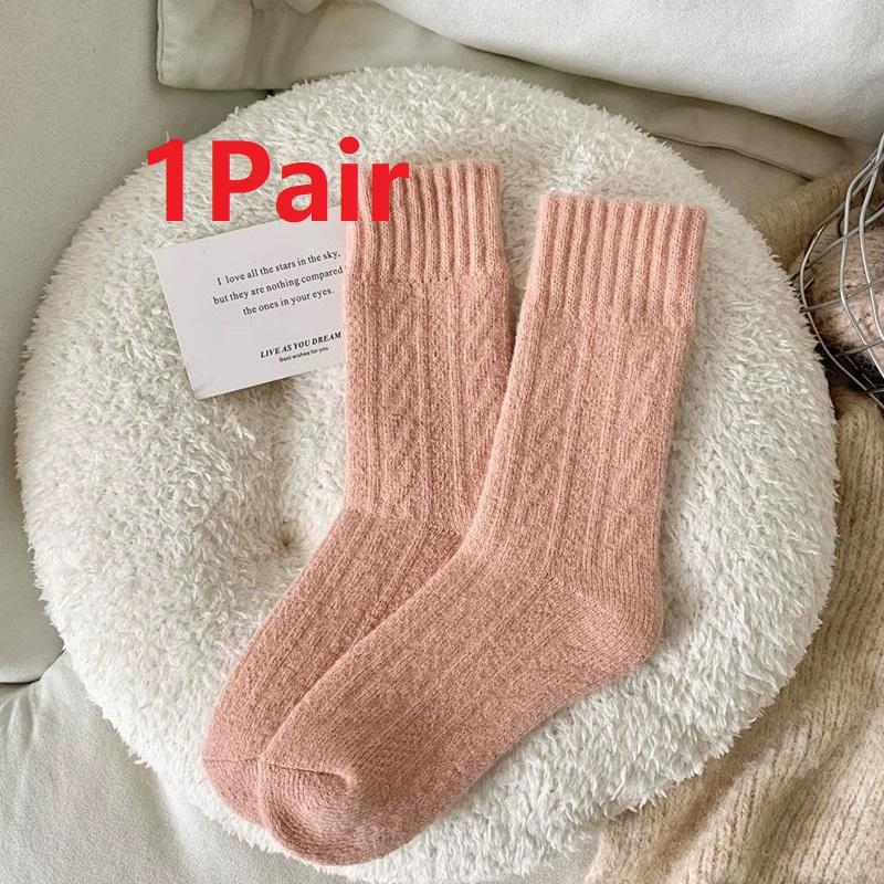 4 Pairs Women's Autumn Winter Mid-Length Socks Fashionable Versatile Purple Heart-Shaped Soft Warm Comfortable Casual Long Socks