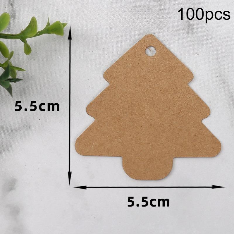 100pcs Kraft Paper Tags, Blank Christmas tree Hanging Gift Tags for Arts And Crafts Decor Gift Wrapping,DIY Craft Blank hang tag