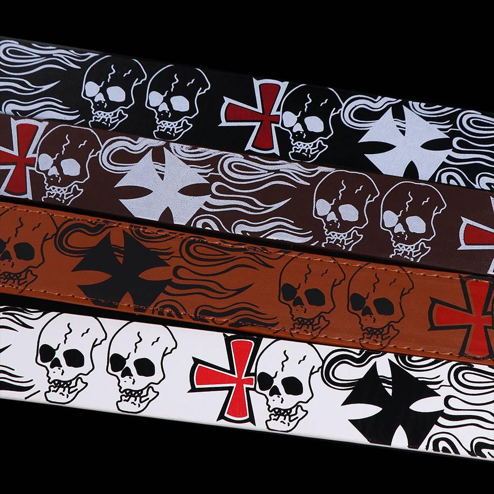 Skeleton Pattern Cross Casual Belt Accessories Female Waistband Korean Waist Strap PU leather Belt