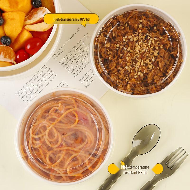 Yinmei Bols à Salade et à Emporter Jetables en Papier Kraft Blanc