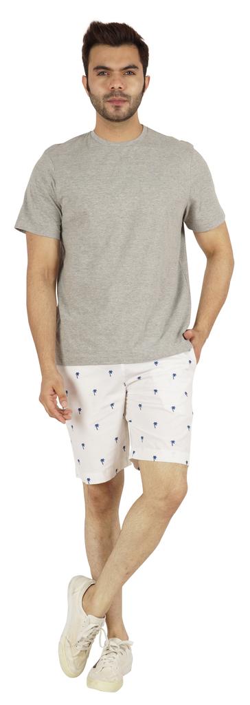 Inkmeso Casual Cotton Printed Shorts For Men’s Summer Elastic Waist Classic Everyday Shorts