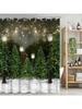 Christmas Winter Snowflake Pine Tree Shower Curtain Snow Street Lamps Bokeh Santa Party Decorations Waterproof Fabric Bathroom