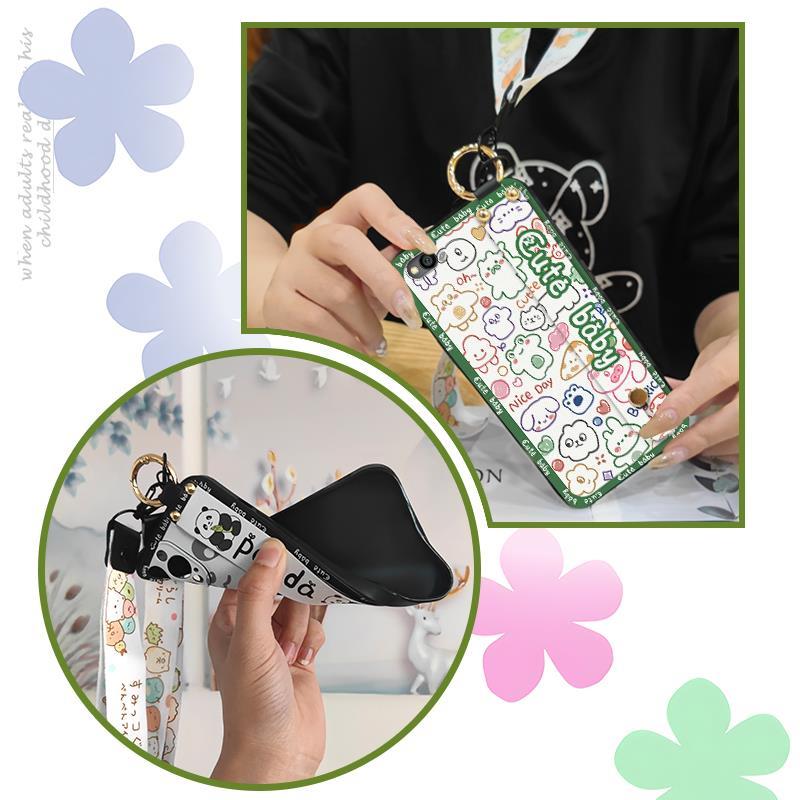 Anti-knock Back Cover Phone Case For Xiaomi Redmi GO Wrist Strap Durable Wristband Silicone Cute Waterproof Protective