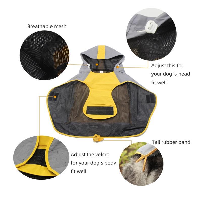Rainproof dog coat, universal waterproof clothing for pets, suitable for medium and large-sized pets
