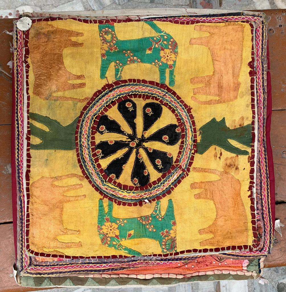 Old Stock Traditional Indian Patchwork Pillow Cover | Handcrafted Textile Art