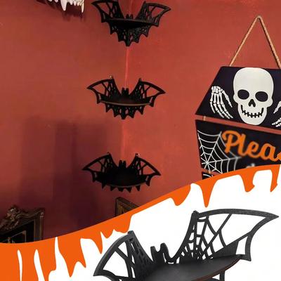 1 ST Halloween Feest Decoratie Kandelaar Plank Opbergplank Spinnenweb Vleermuis Hoekplank Huis Decoratie Item
